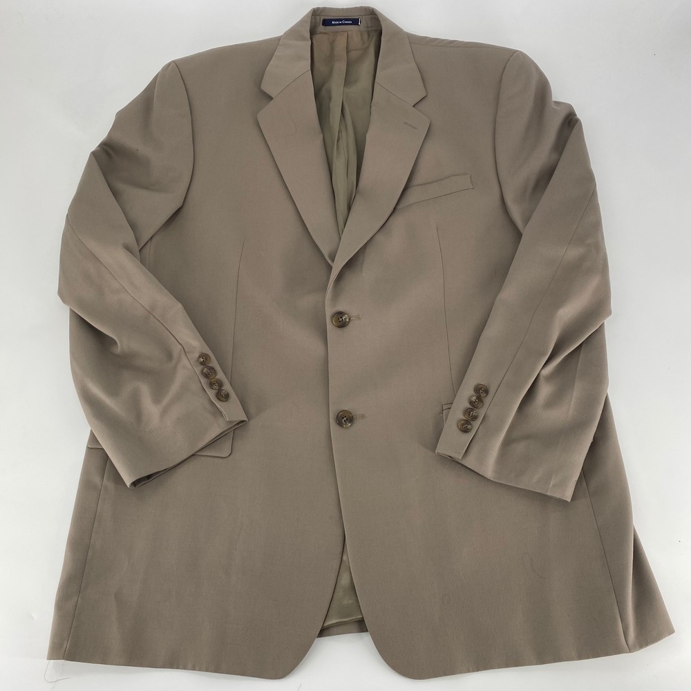 Ralph Lauren Mens Khaki Blazer Jacket Sport Coat‎ Wool Blend Size 44 T